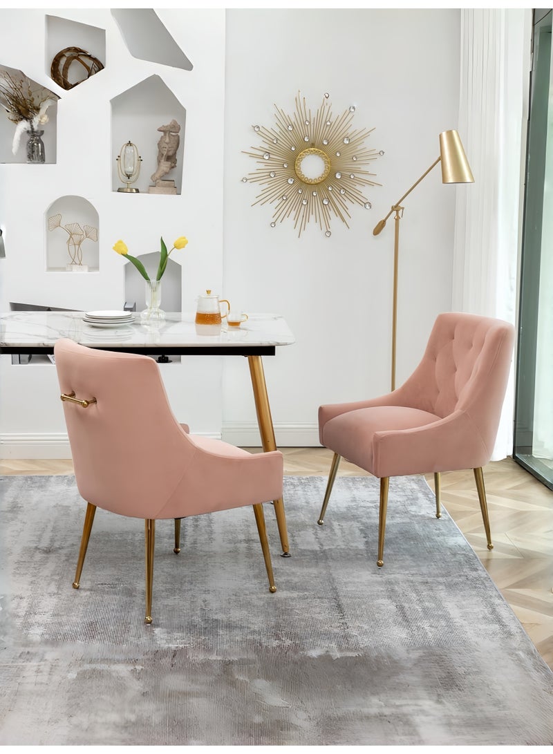 SEYNAR Dining Chair Set of 2,Modern Velvet Dining Chairs with Gold Legs,Elegant Tufted Accent Chairs for Reception, Living Room or Study Room - Image 2